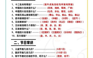 关于儿童世界常识的信息