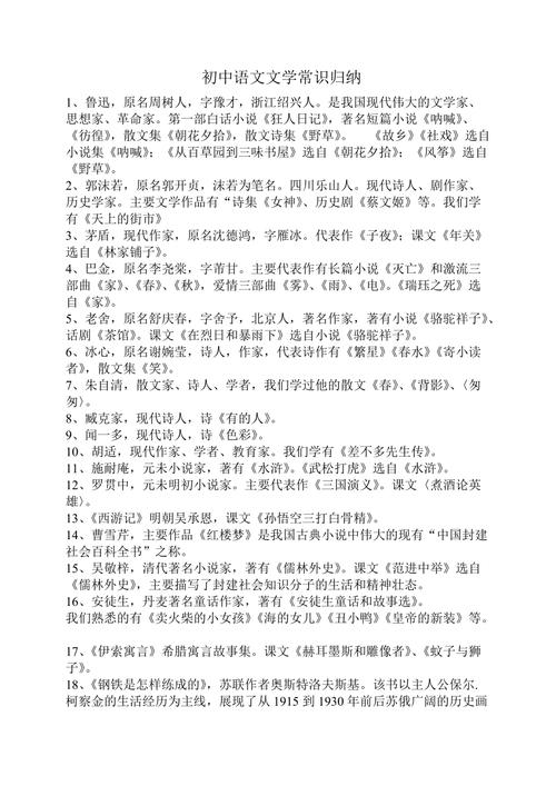 文学常识初中书 - 初中文学常识大全简短-第6张图片-牛逼常识网 文学常识初中书 - 初中文学常识大全简短-第6张图片-牛逼常识网