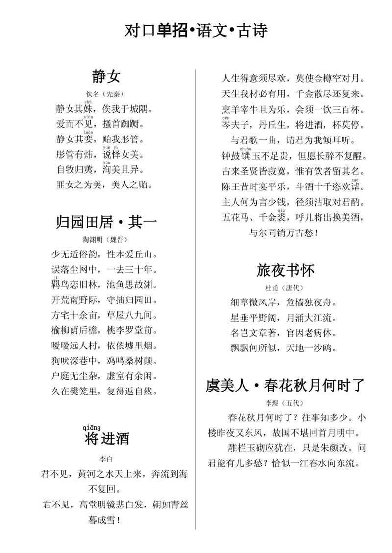 文言常识单招 - 单招文言文考点-第7张图片-牛逼常识网 文言常识单招 - 单招文言文考点-第7张图片-牛逼常识网